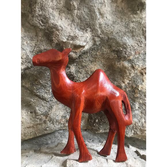 Camel Wood Figurine - Hand Carved Wooden Camel - Picture 1 of 6